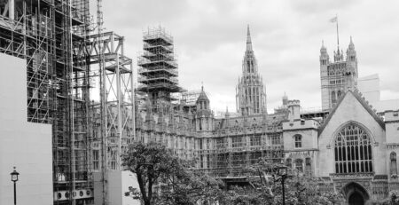 Photo by me - the Palace of Westminster from Portcullis House, June 2018